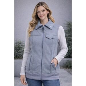 Burton Gray Dry-Ride Hooded WB Starr Vest Womens XS‎ Full Zip Pockets
